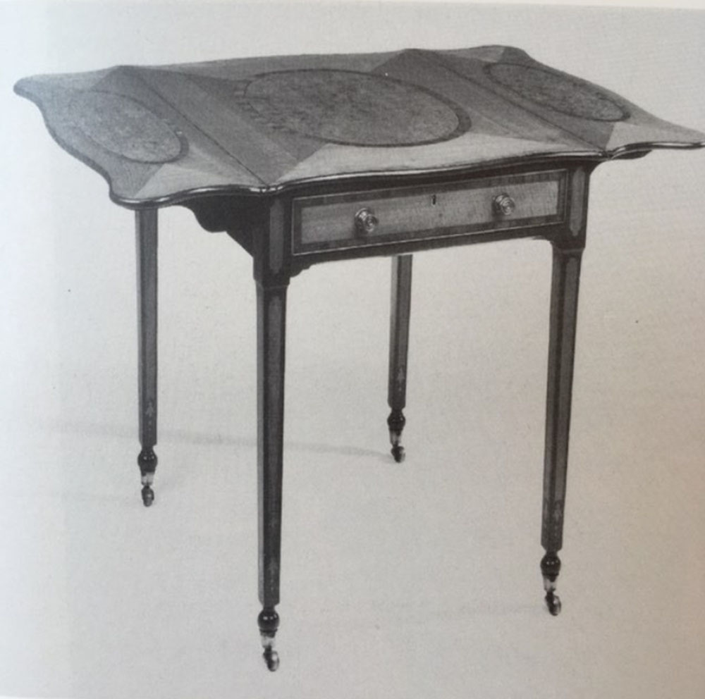18th century George III satinwood and pollard oak Pembroke occasional table