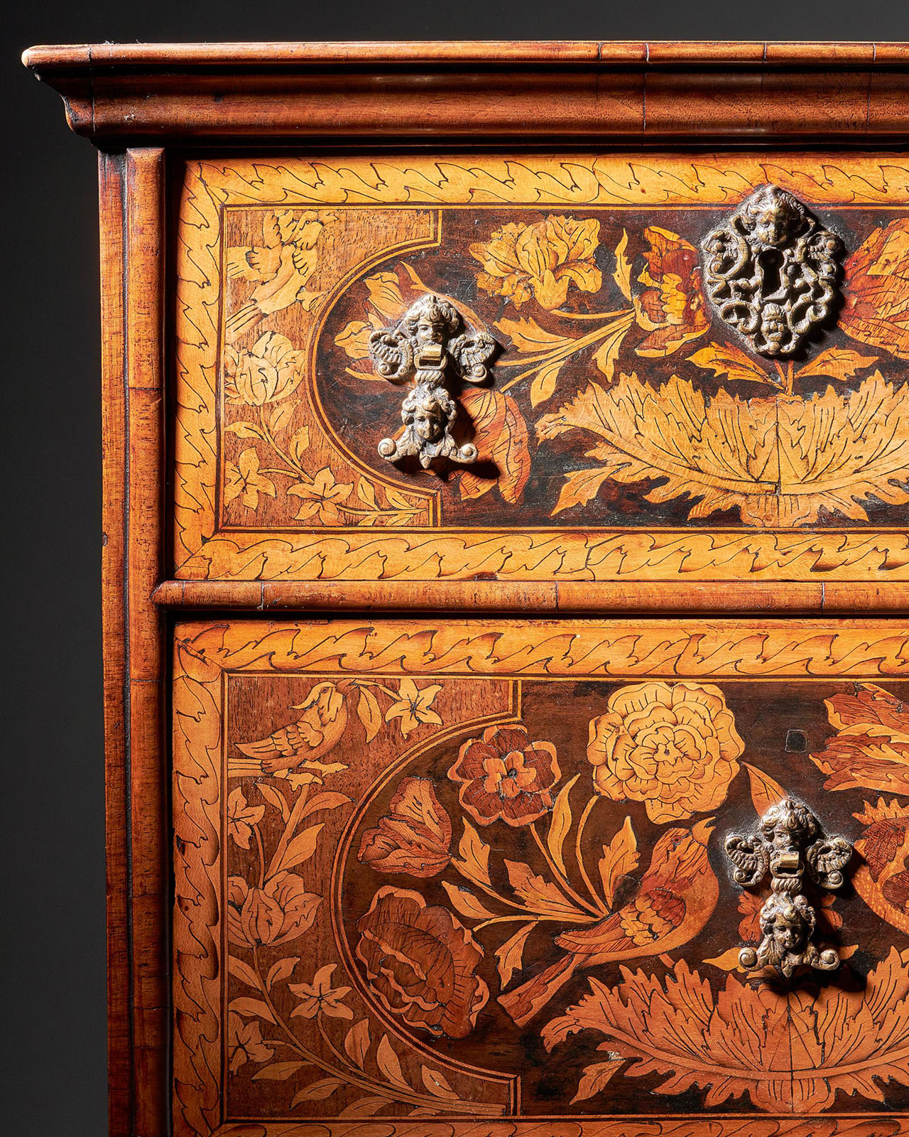 William and Mary Marquetry Chest of Drawers 6