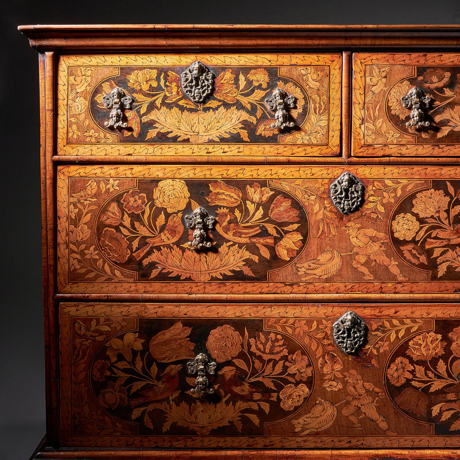 William and Mary Marquetry Chest of Drawers 7