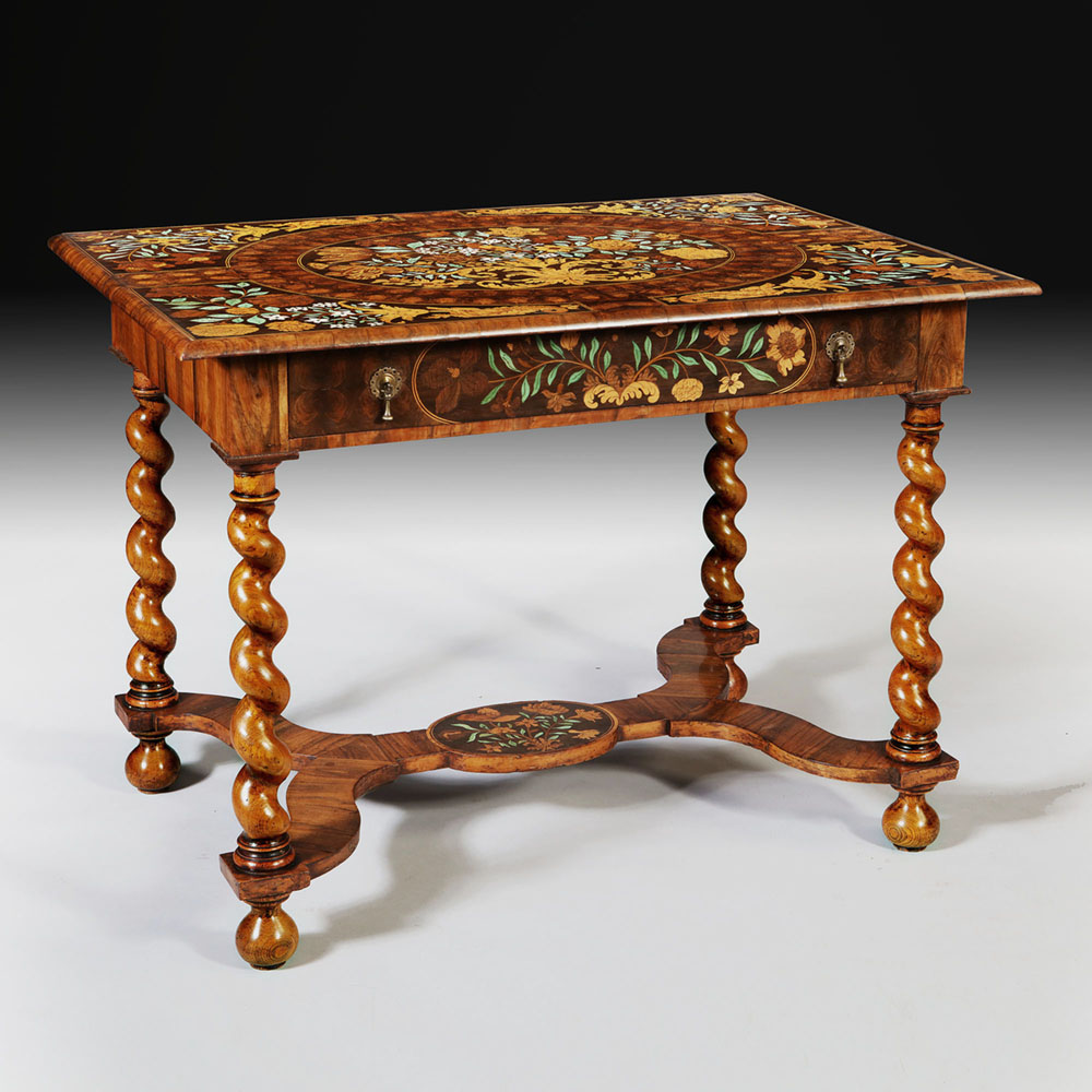 Charles II olive oyster floral marquetry table