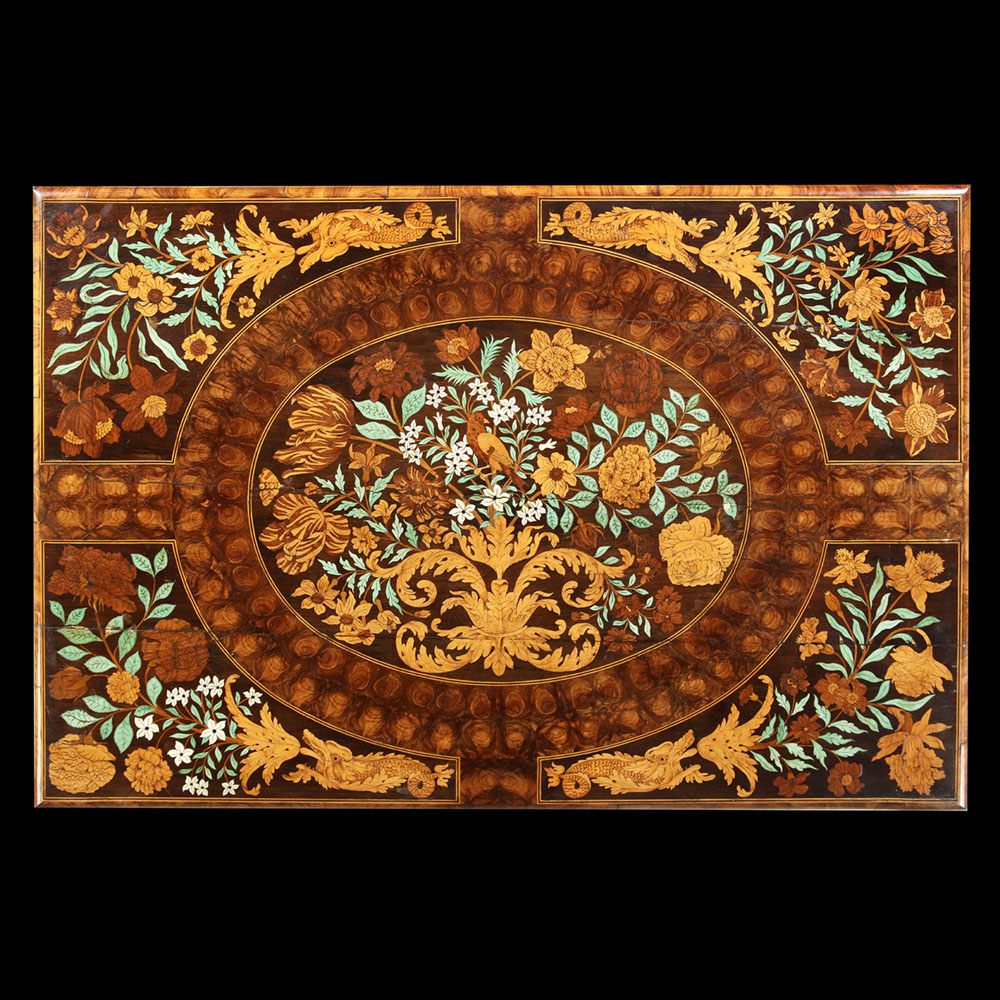Charles II olive oyster floral marquetry table