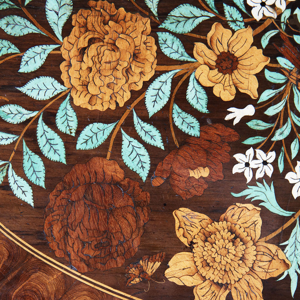 Charles II Olive Oyster Floral Marquetry Table 2