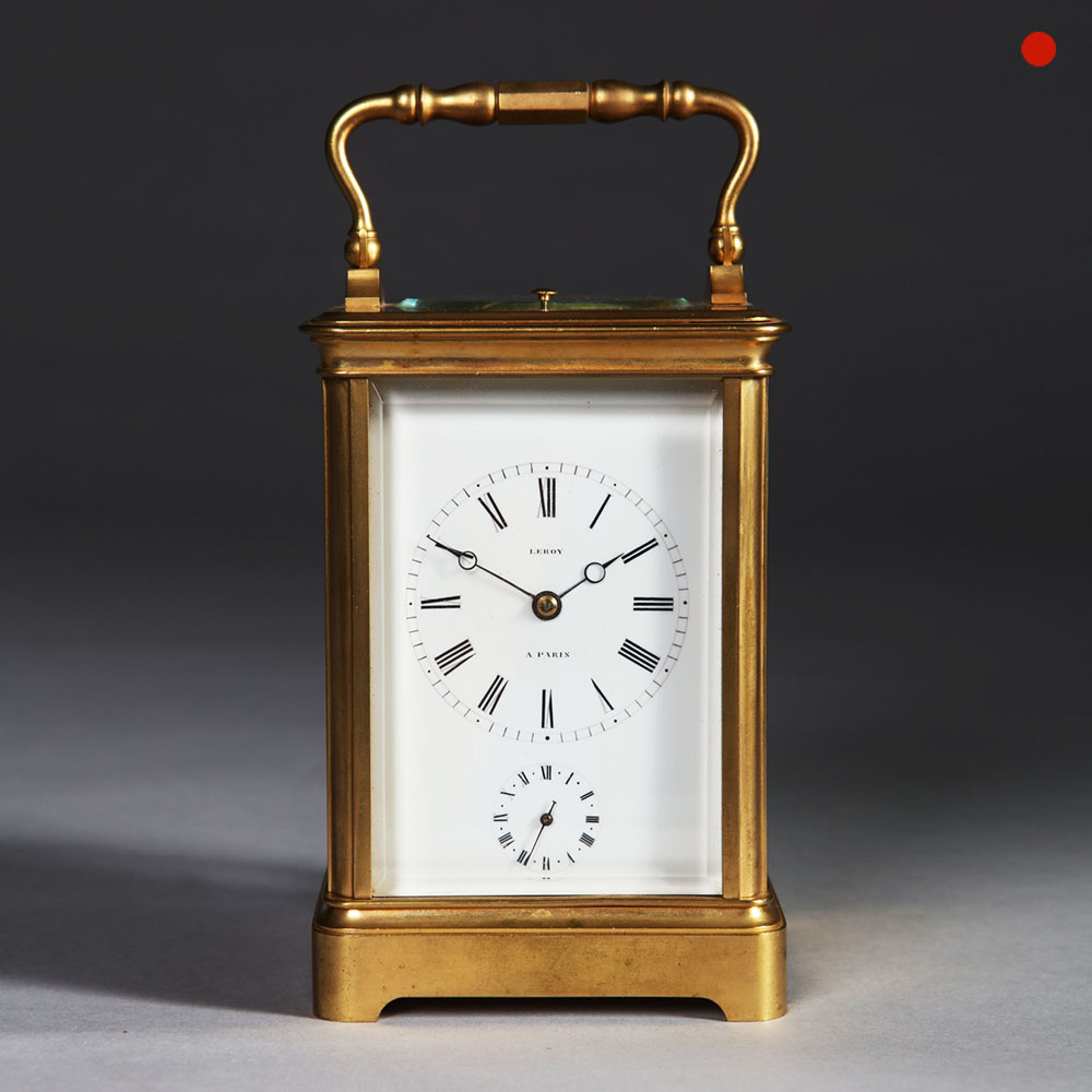 19th-Century Quarter-striking Carriage Clock by Leroy, Paris 1