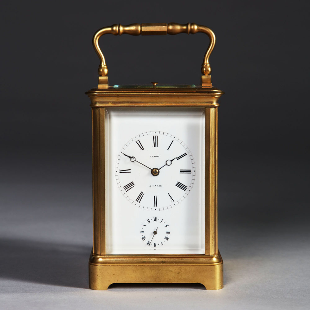 19th-Century Quarter-striking Carriage Clock by Leroy, Paris