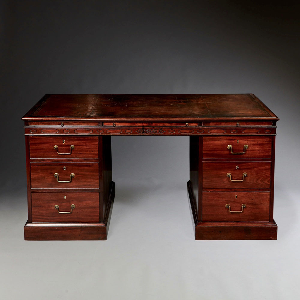 George Iii Chippendale Period Mahogany Partners Desk