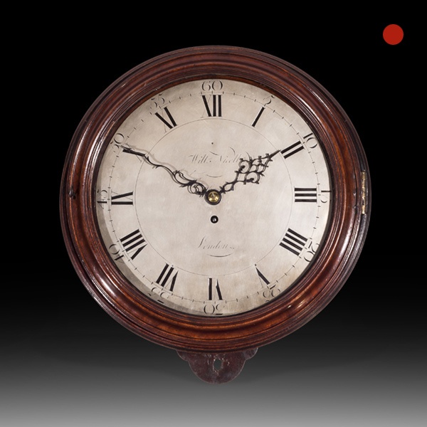 Large Mahogany 18th-Century Dial Clock, William Nicoll, London