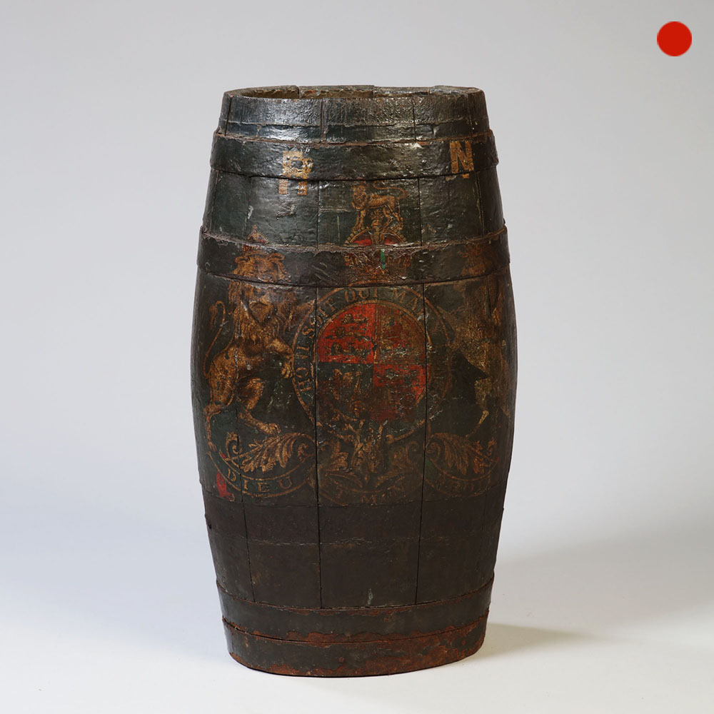 18th-Century Royal Navy Decorated Barrel 1