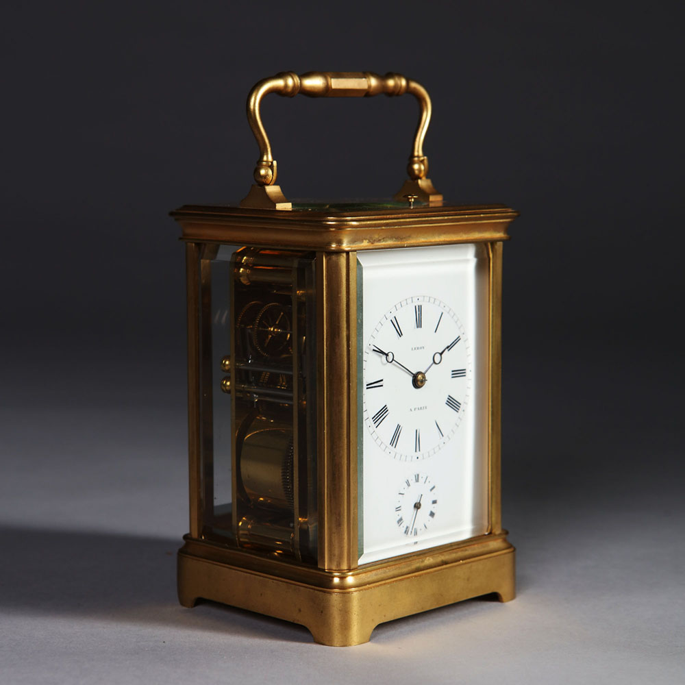 19th-Century Quarter-striking Carriage Clock by Leroy, Paris