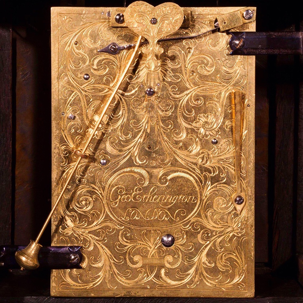 17th-Century Ebony Veneered Table Clock with Alarm and Pull Quarter Repeat