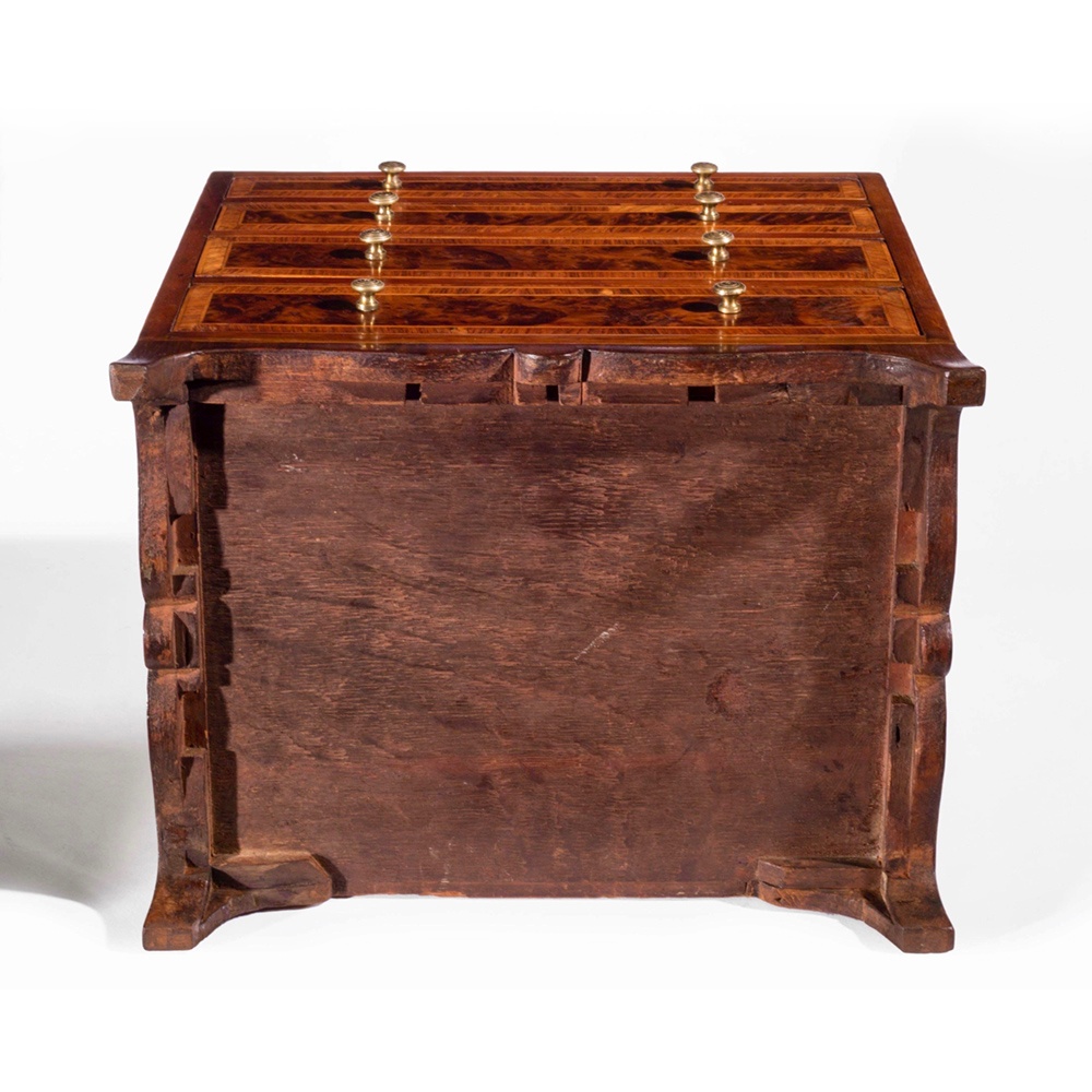 miniature burr yew and satinwood chest