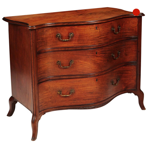 18th Century George III Mahogany Serpentine Chest or Commode