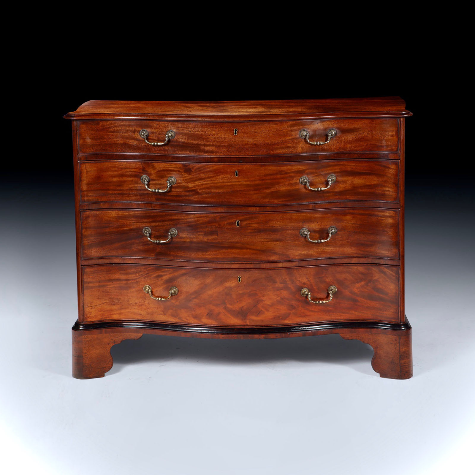 George III Chippendale Period Mahogany Serpentine Chest