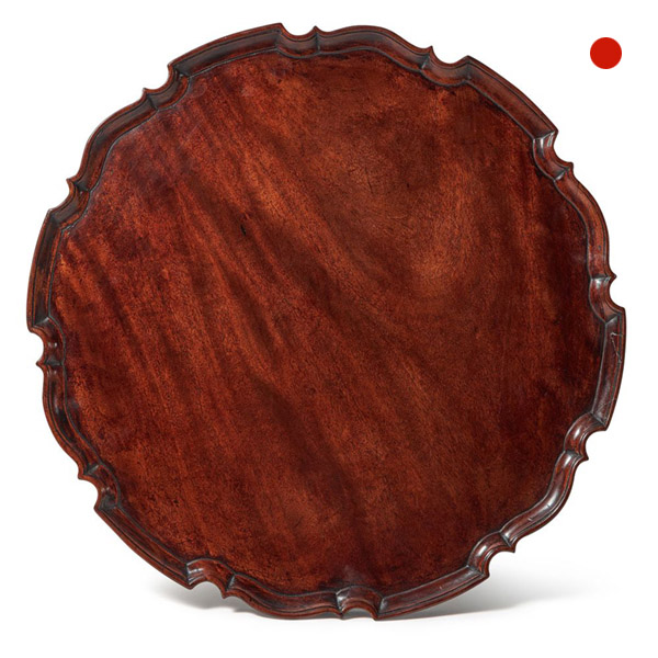 George III Chippendale Period Mahogany Pie Crust Tray