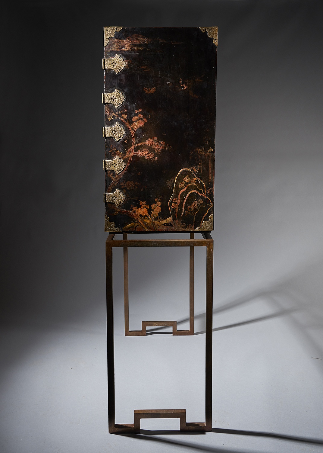 Charles II Japanned Cabinet of exceptional condition c. 1675 raised on a contemporary stand. 5