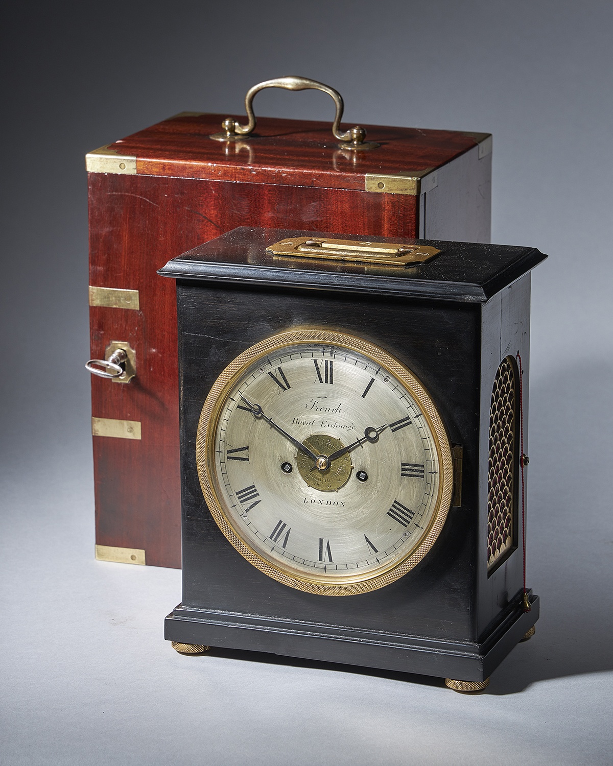 A unique early ninetieth-century travelling clock signed French Royal Exchange LONDON 1