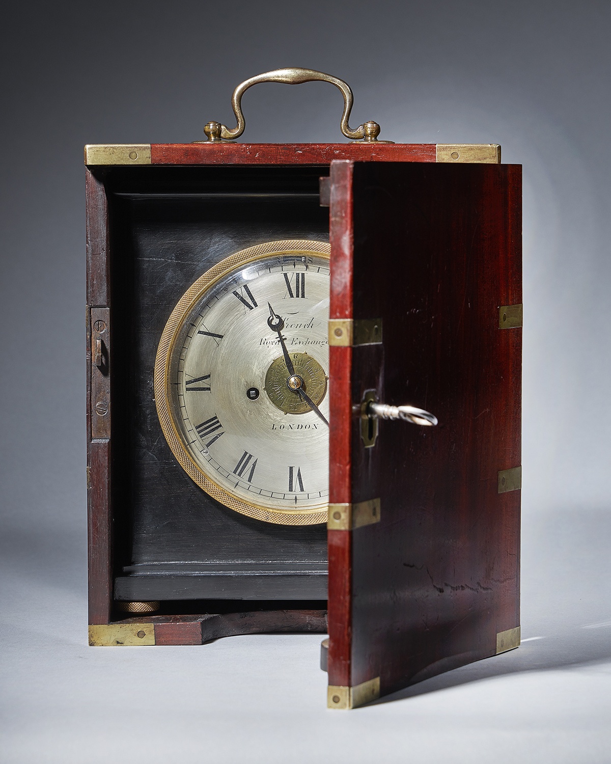 A unique early ninetieth-century travelling clock signed French Royal Exchange LONDON 3
