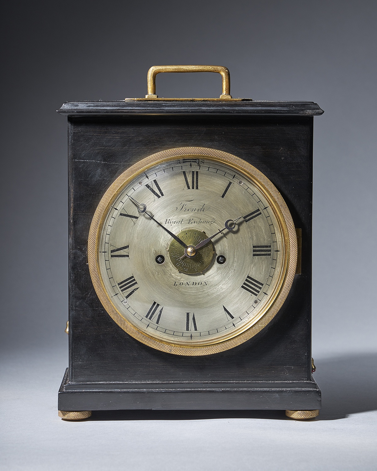 A unique early ninetieth-century travelling clock signed French Royal Exchange LONDON 5