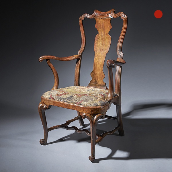 An extraordinary George I walnut armchair Circa 1725, England