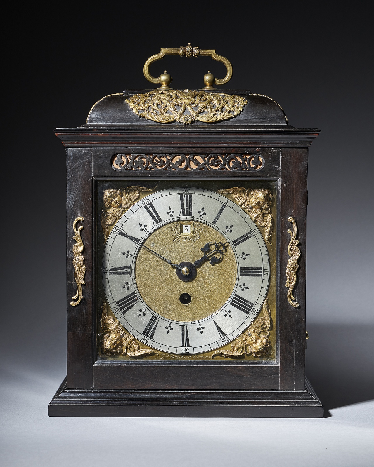 Fine 17th Century Charles II Spring Driven Table Clock by Deodatus Threlkeld 2