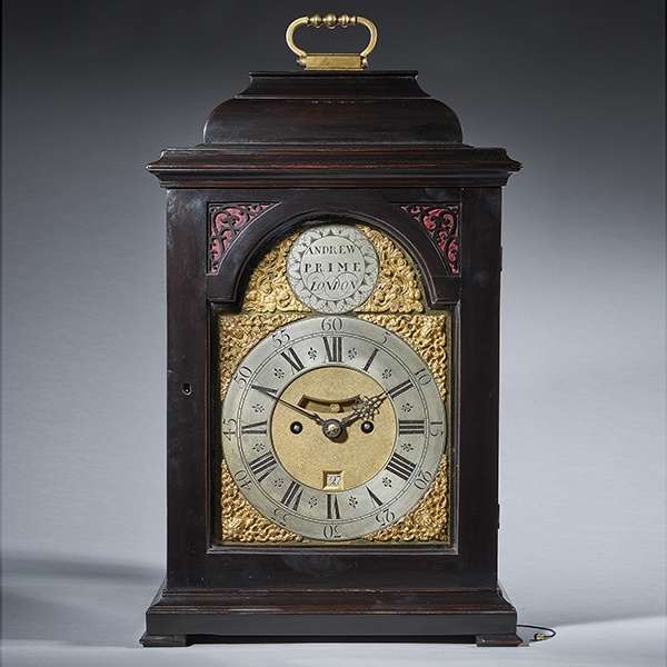 Fine Ebonized George II Eight Day Table Clock with Dutch Striking and Trip Rep