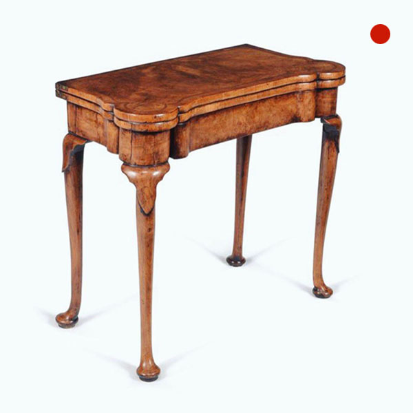 Fine 18th Century Queen Anne Burr and Highly Figured Walnut Card Table