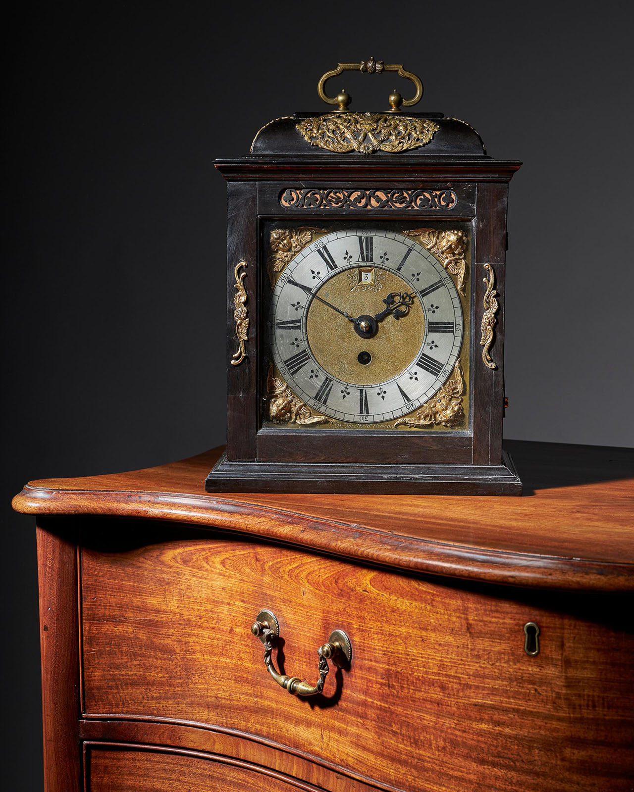 Fine 17th Century Charles II Spring Driven Table Clock by Deodatus Threlkeld 3