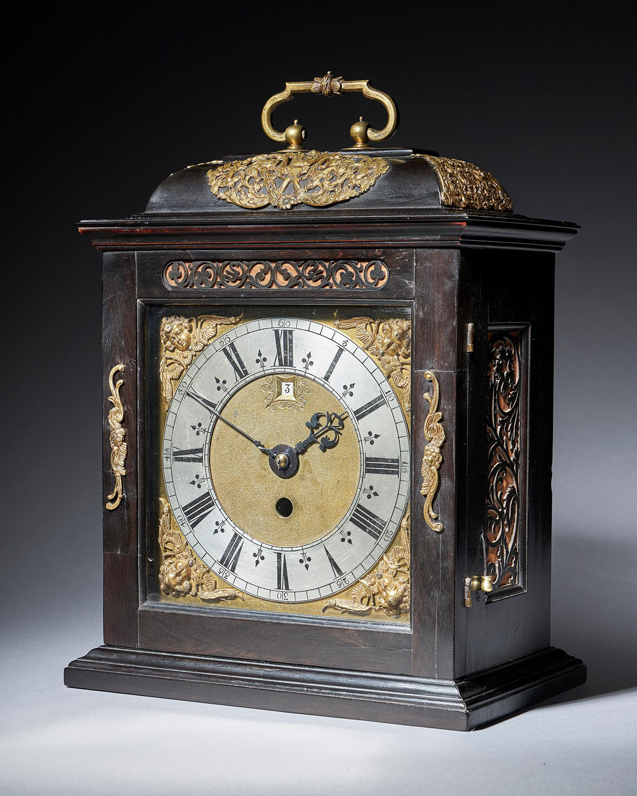 Fine 17th Century Charles II Spring Driven Table Clock by Deodatus Threlkeld 4