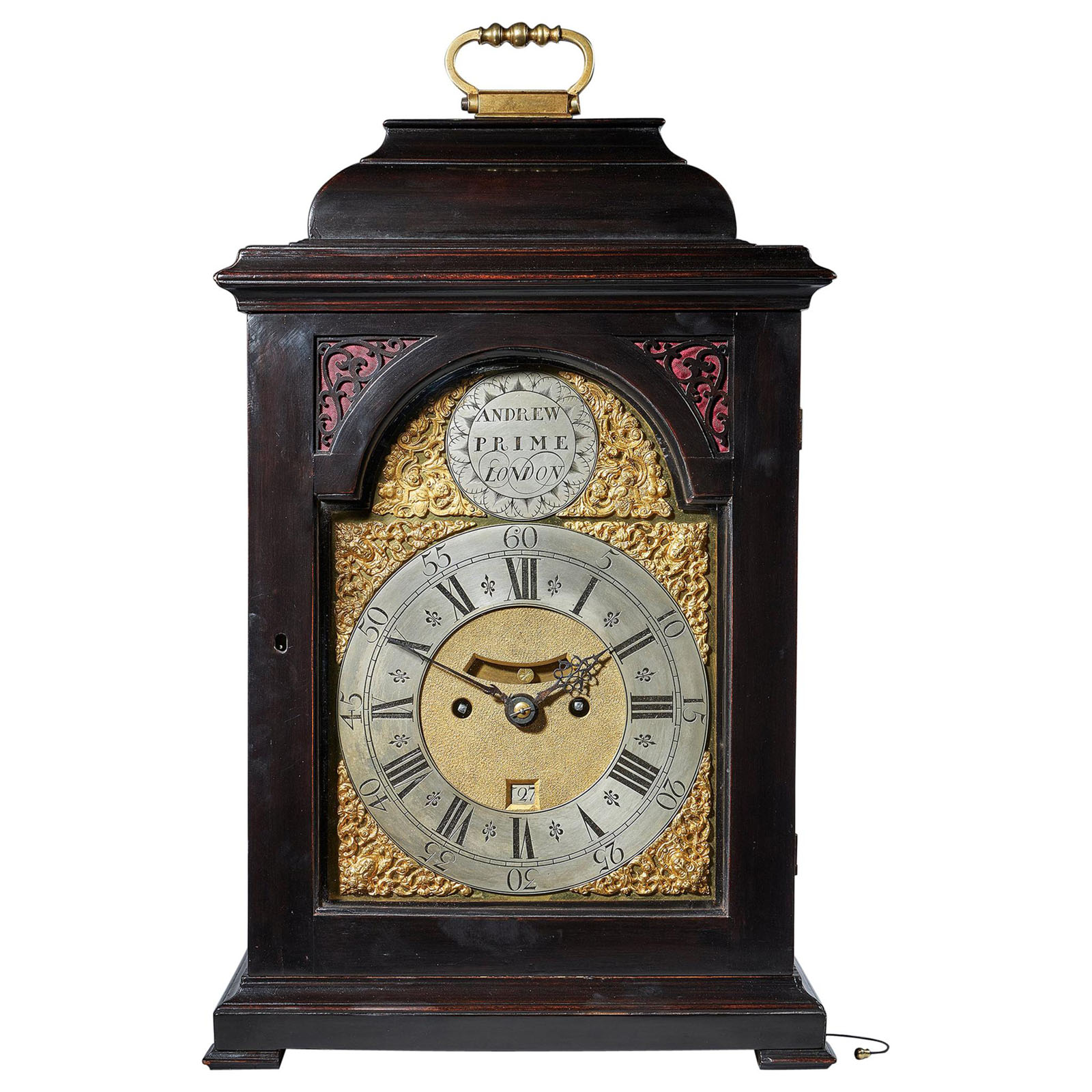 Fine Ebonized George II Eight Day Table Clock with Dutch Striking and Trip Rep 5