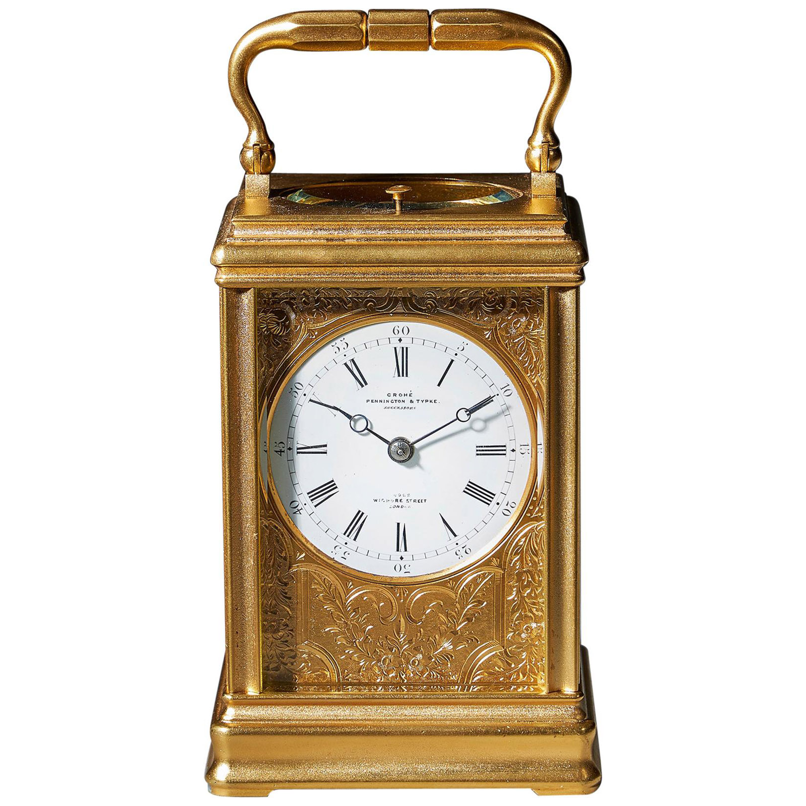 19th Century Repeating Gilt-Brass Carriage Clock by the Famous Drocourt 5