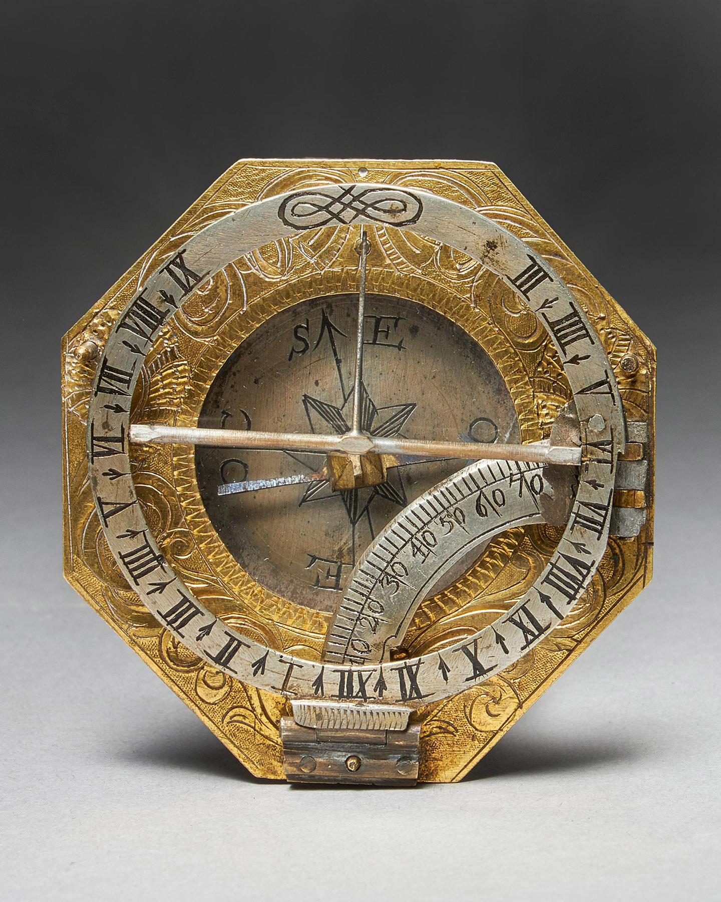 18th Century German Equinoctial Pocket Sundial and Compass by Ludwig Theodor 3