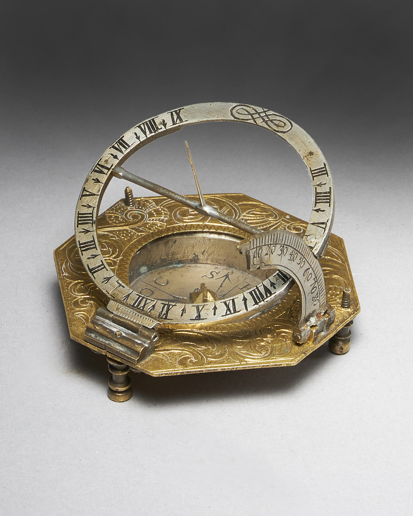 18th Century German Equinoctial Pocket Sundial and Compass by Ludwig Theodor 5