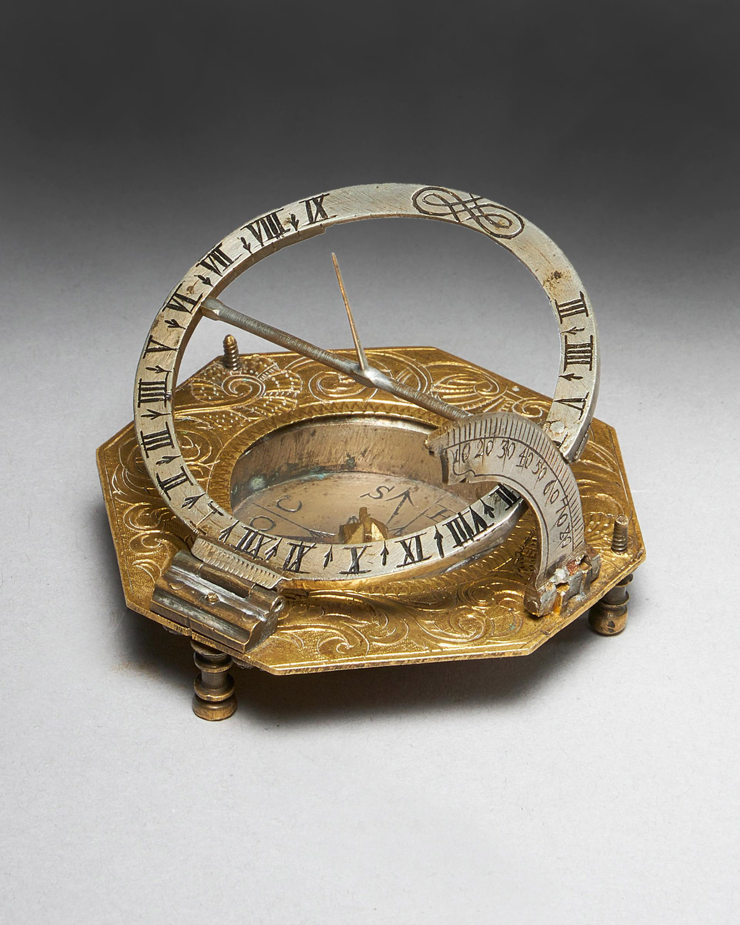 18th Century German Equinoctial Pocket Sundial and Compass by Ludwig Theodor 6