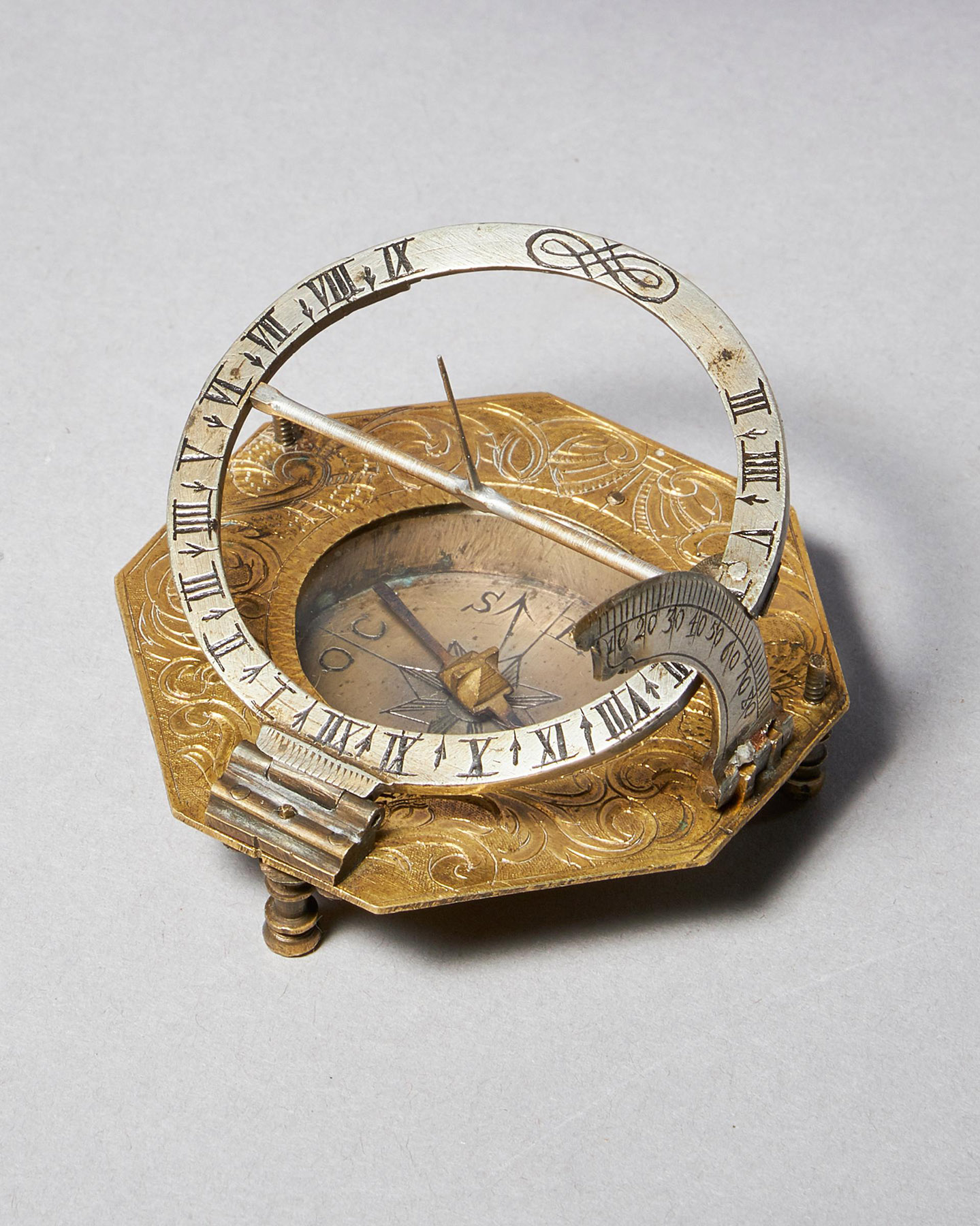 18th Century German Equinoctial Pocket Sundial and Compass by Ludwig Theodor 8
