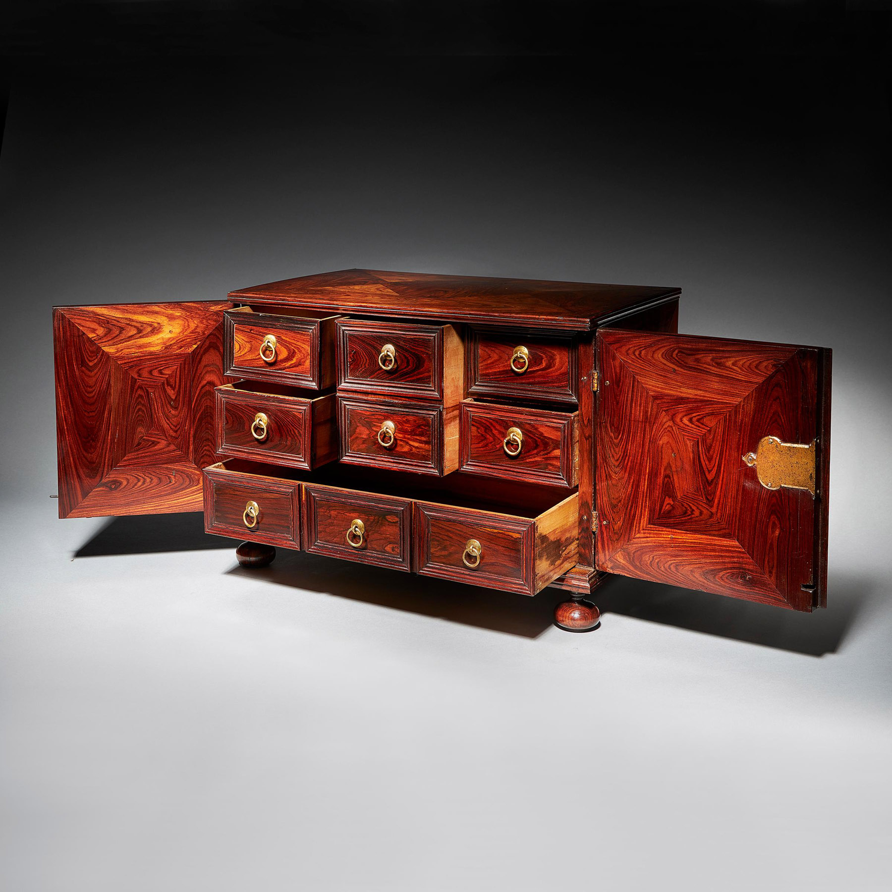 Extremely Rare and Fine Miniature Kingwood Table Cabinet from the Reign of Charles II 7
