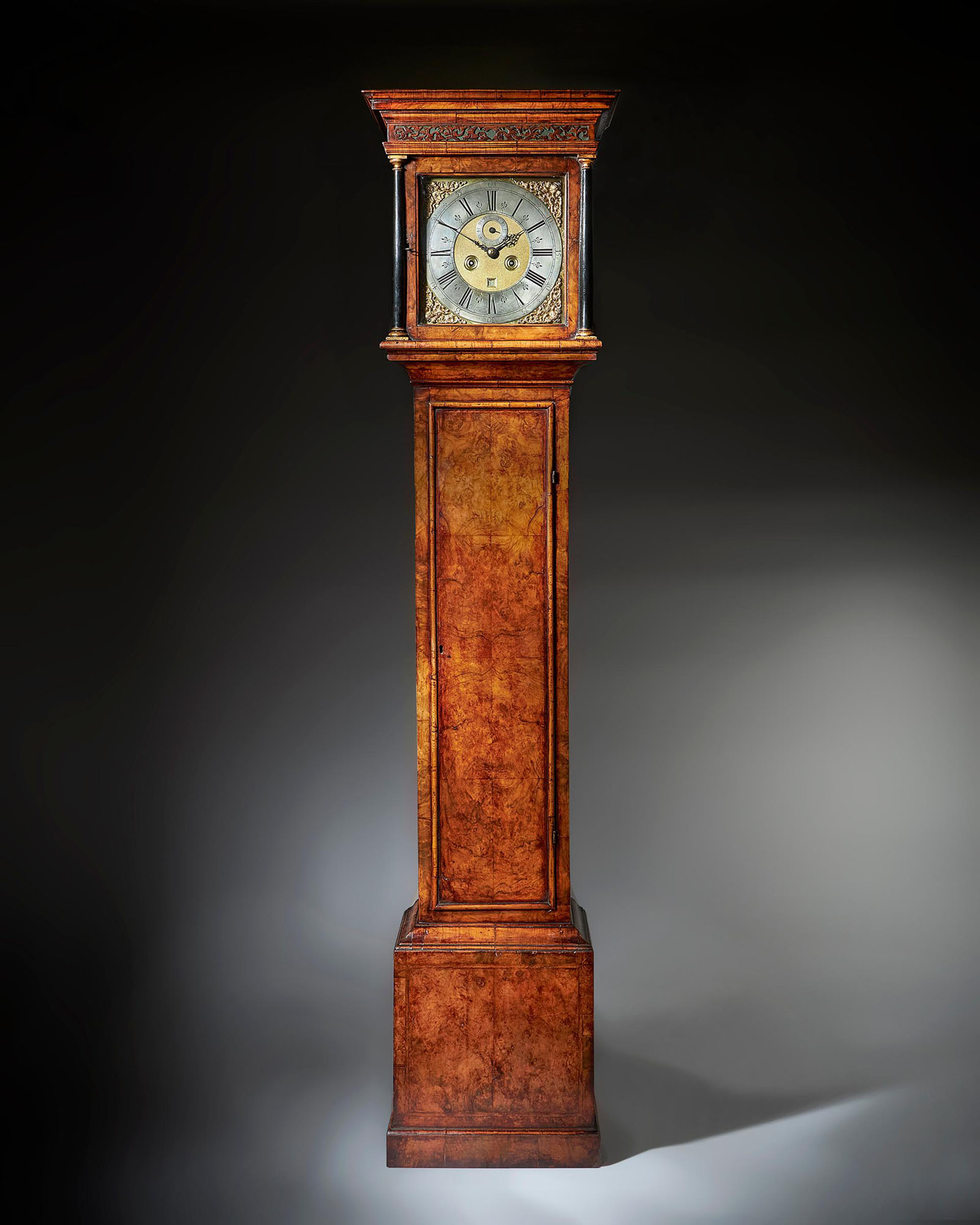 A Fine 18th-century Queen Anne Burr Walnut Eight-Day Longcase Clock