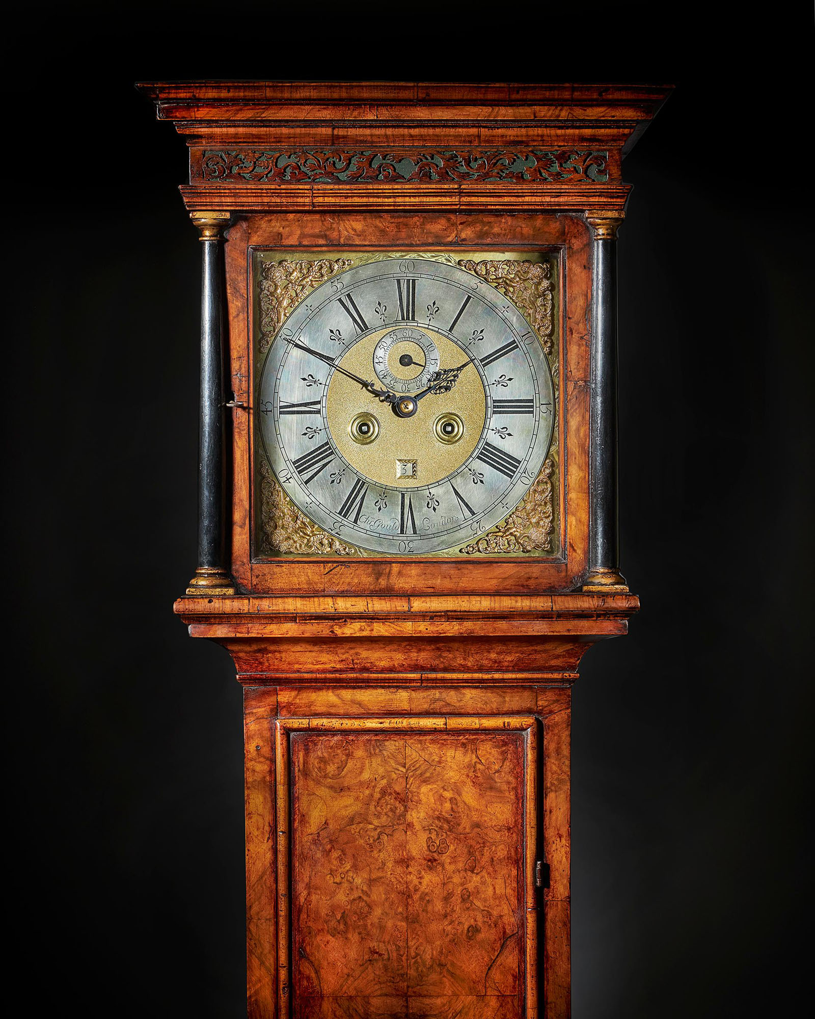A Fine 18th-century Queen Anne Burr Walnut Eight-Day Longcase Clock 4