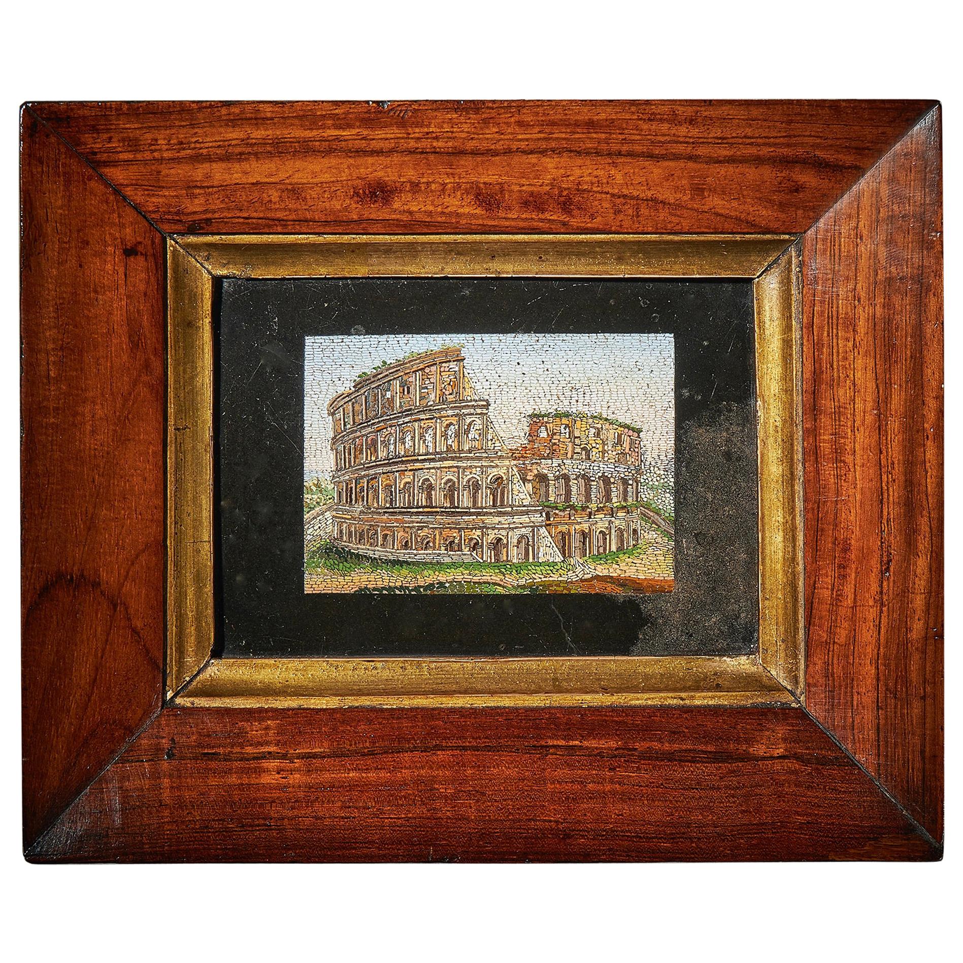 Early 19th Century Grand Tour Framed Pulvinated Micro Mosaic of the Colosseum 1