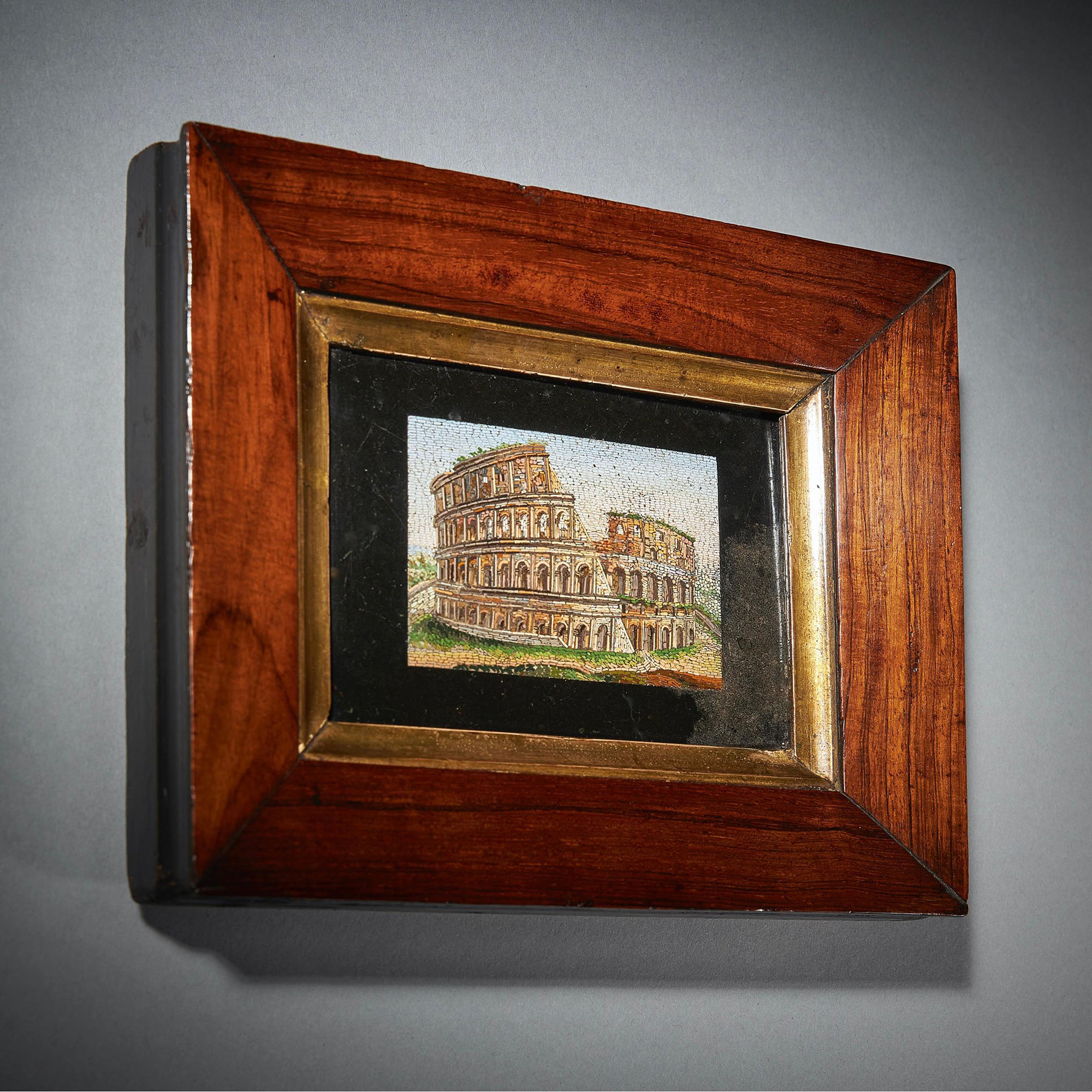 Early 19th Century Grand Tour Framed Pulvinated Micro Mosaic of the Colosseum 3