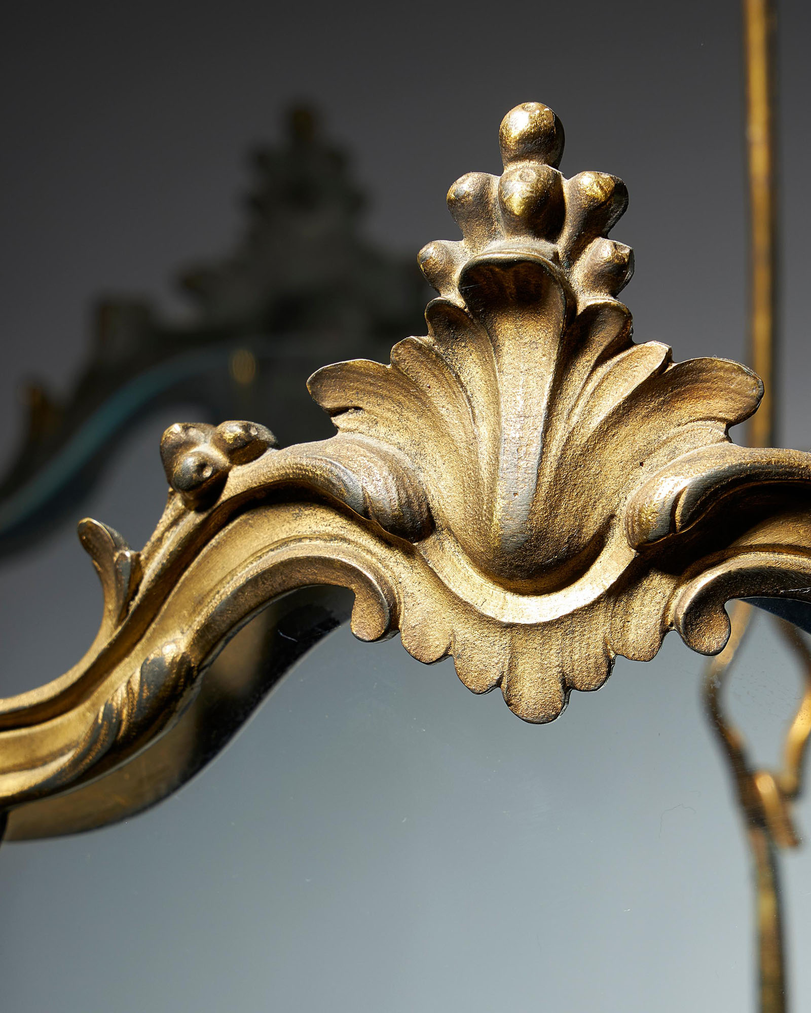 English 18th Century Chippendale George III Gilt Brass Rococo Hall Lantern 3