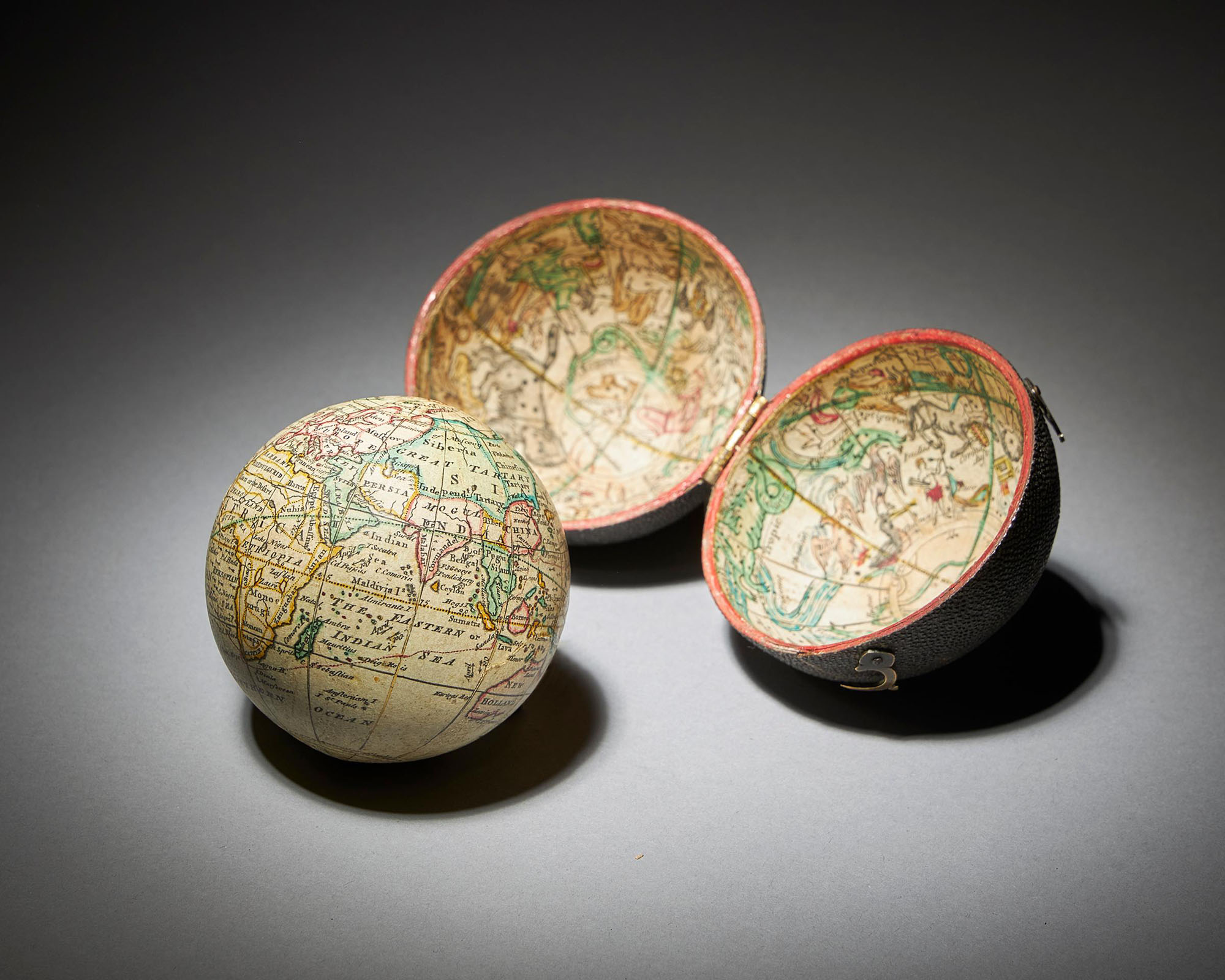 Fine English Celestial Pocket Globe By Nathaniel Hill