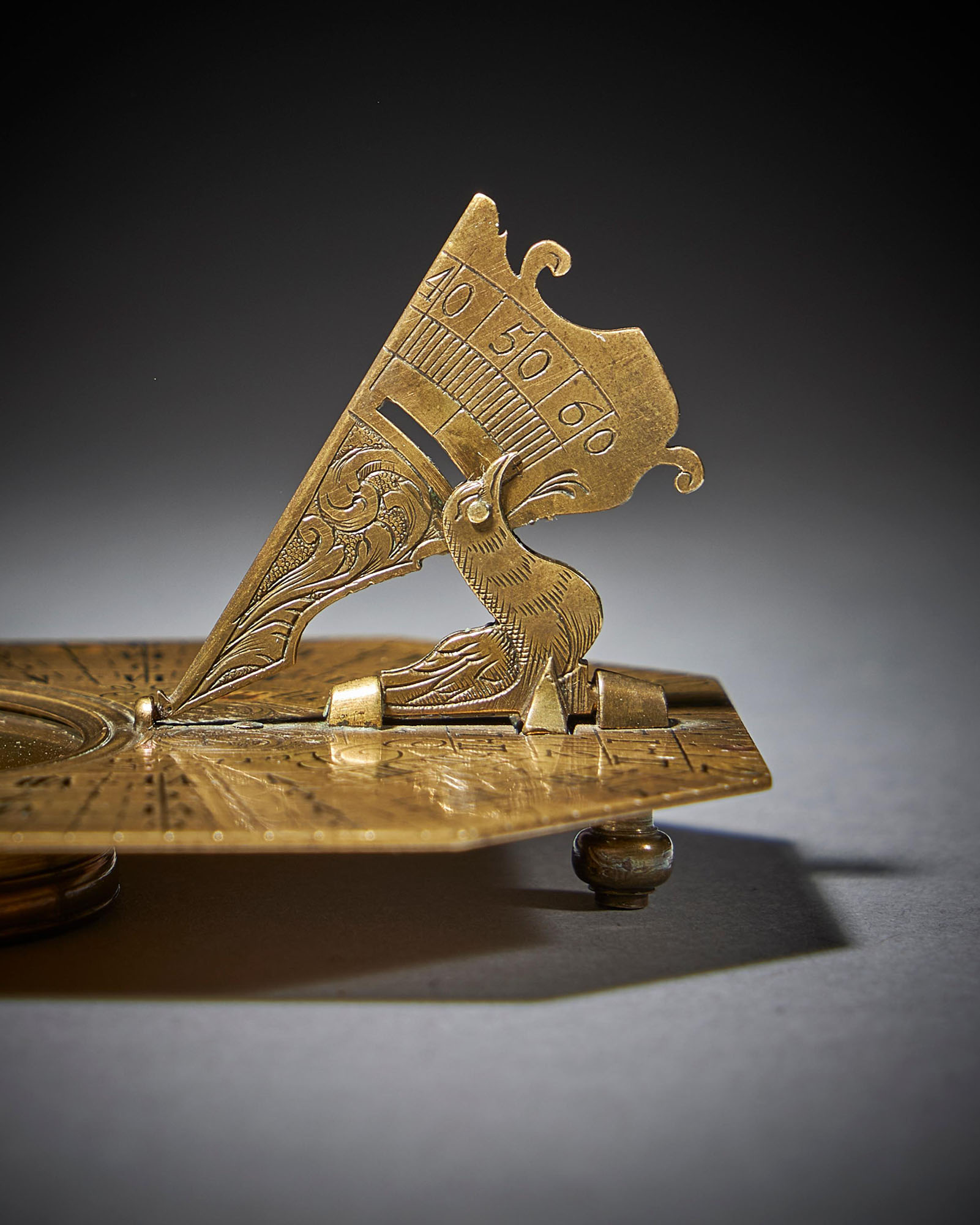 Fine Brass Pocket Sundial and Compass by Michael Butterfield Paris, circa 1700 7