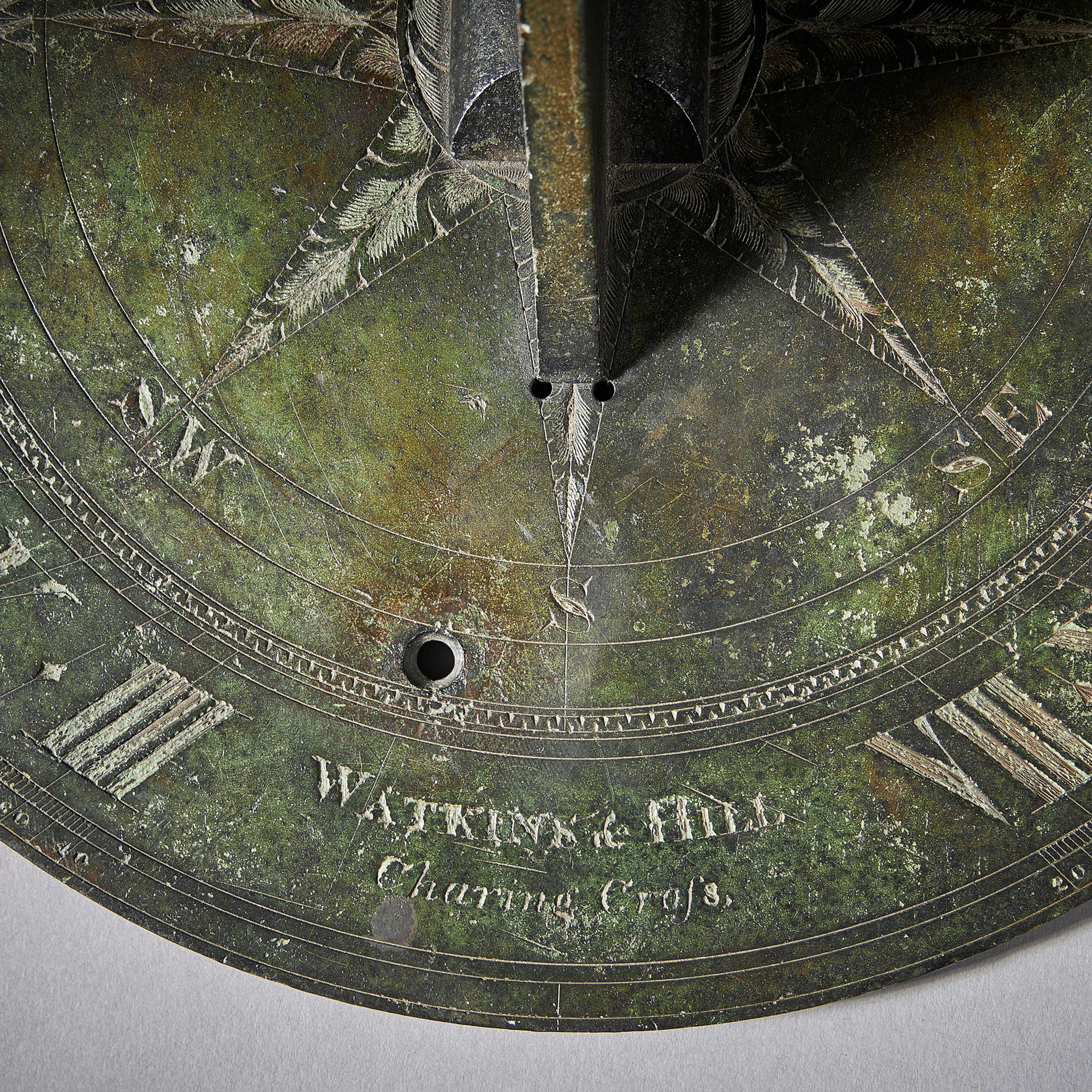 Rare 19th Century Bronze Horizontal Sundial by Watkins & Hill London 3