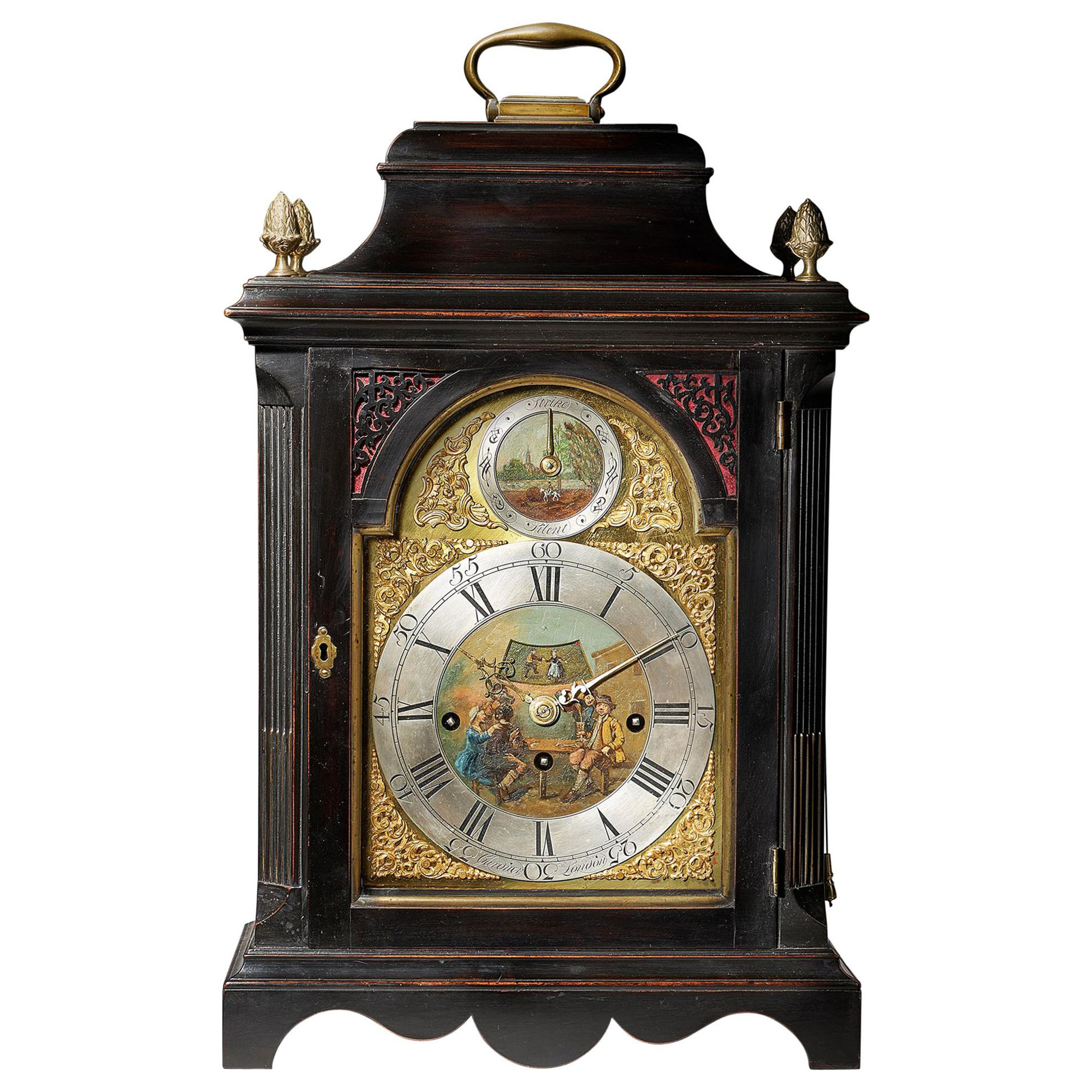 Extremely Rare George III 18th Century Quarter-Striking Bracket Clock 1