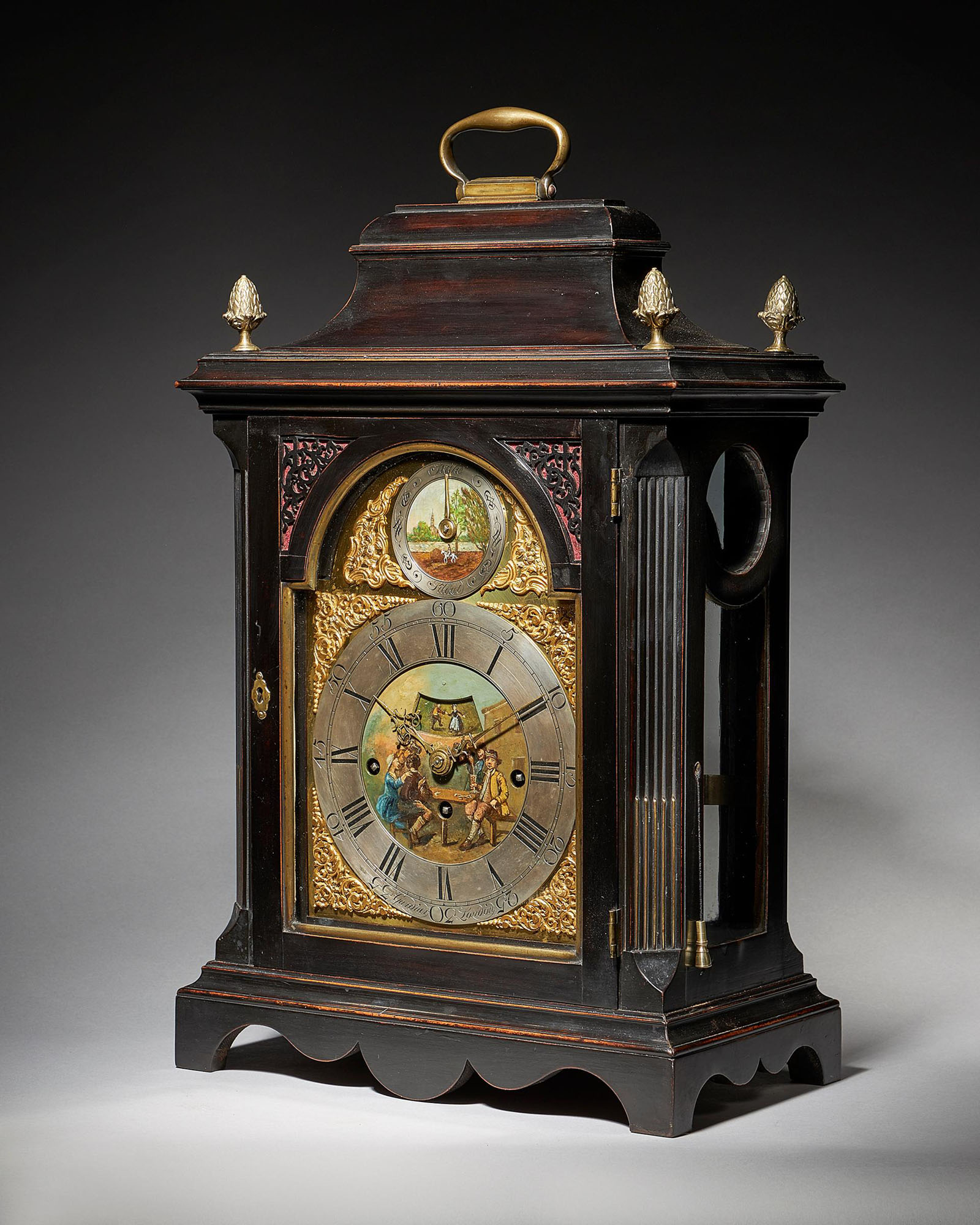 Extremely Rare George III 18th Century Quarter-Striking Bracket Clock 2