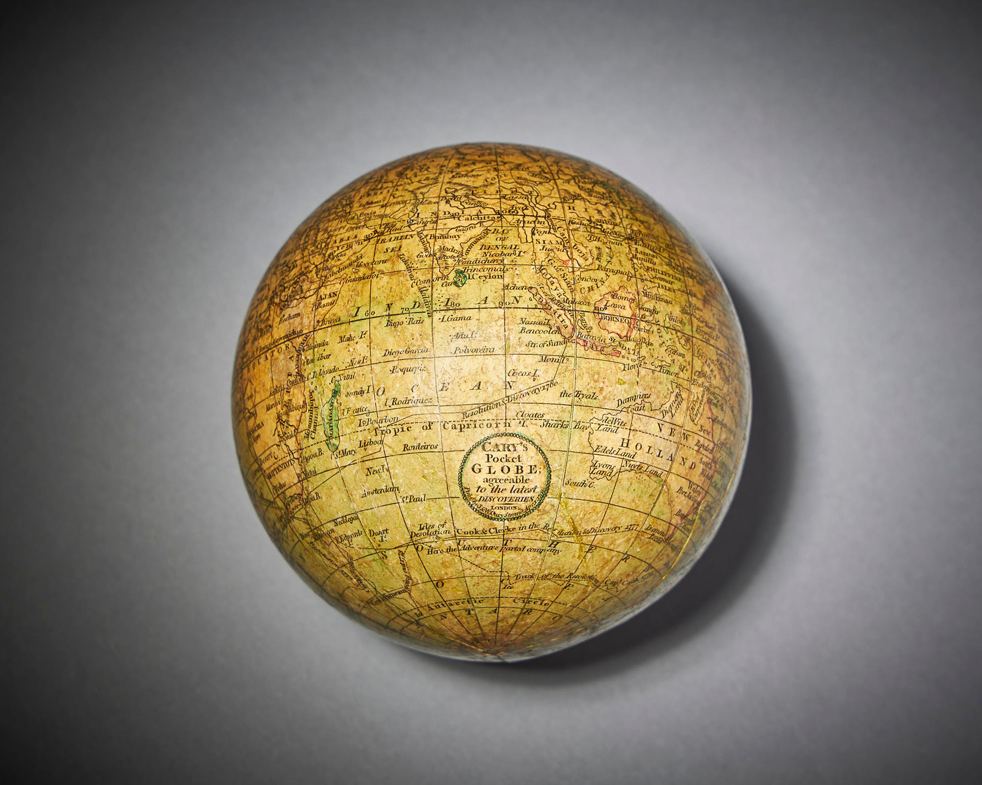 Fine 18th Century English Terrestrial Pocket Globe by Cary, London, 1791 1