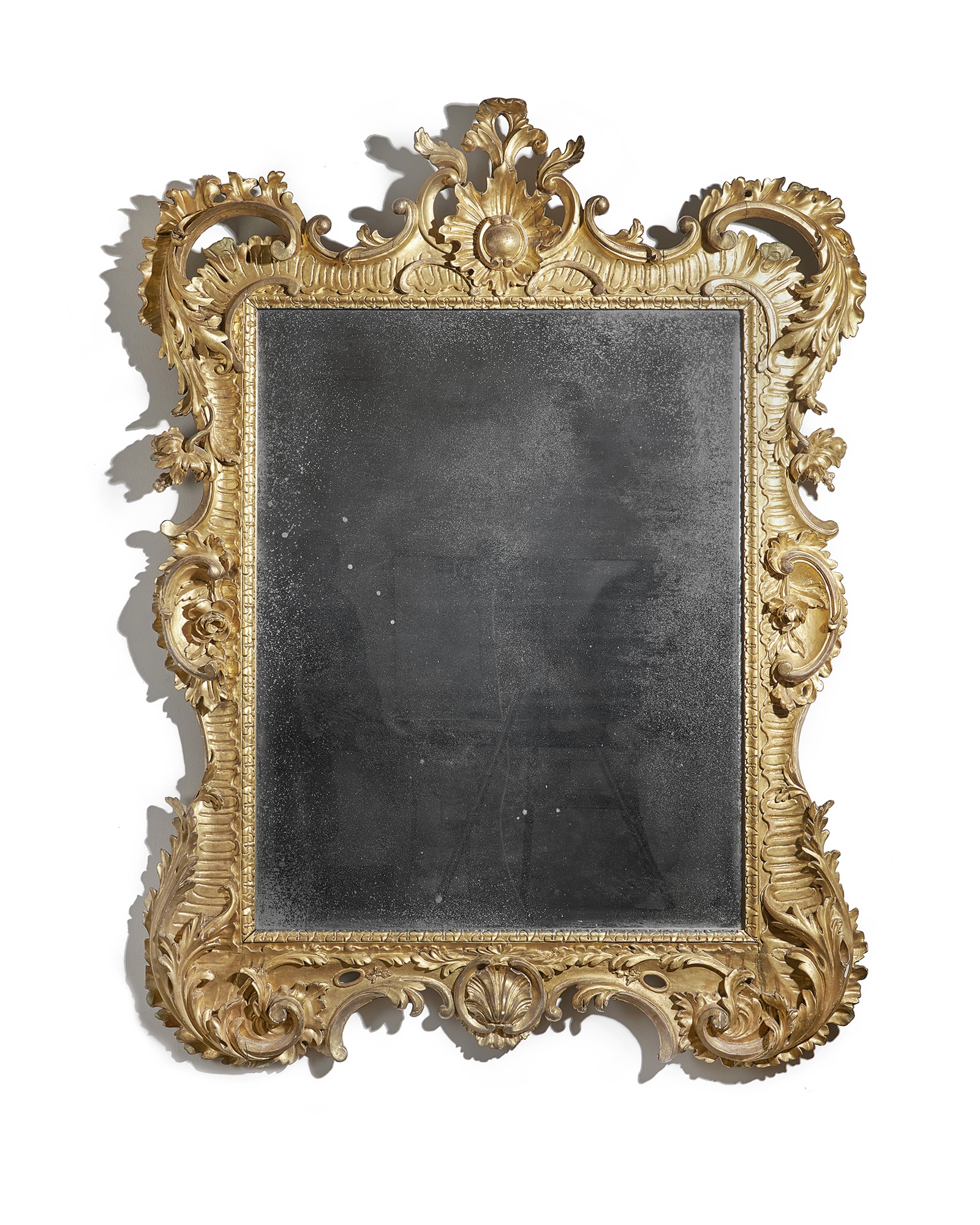 Large 18th Century Giltwood Rococo Mirror Hall Mirror Overmantel Mirror 3