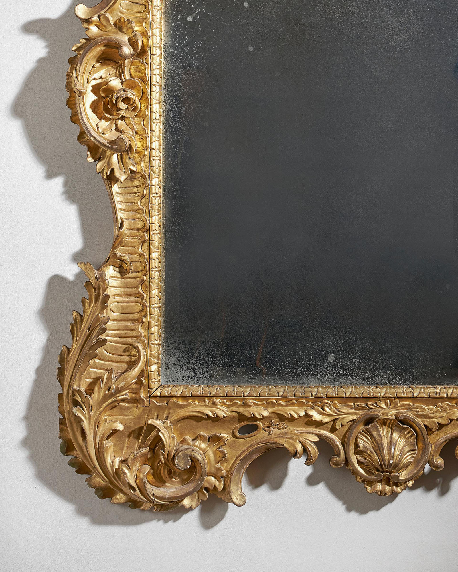 Large 18th Century Giltwood Rococo Mirror Hall Mirror Overmantel Mirror 4