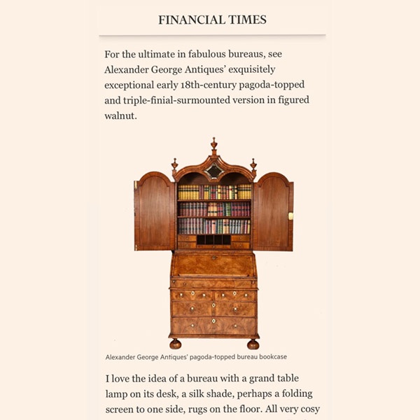 Fabulous Bureau Bookcase Featured In Financial Times