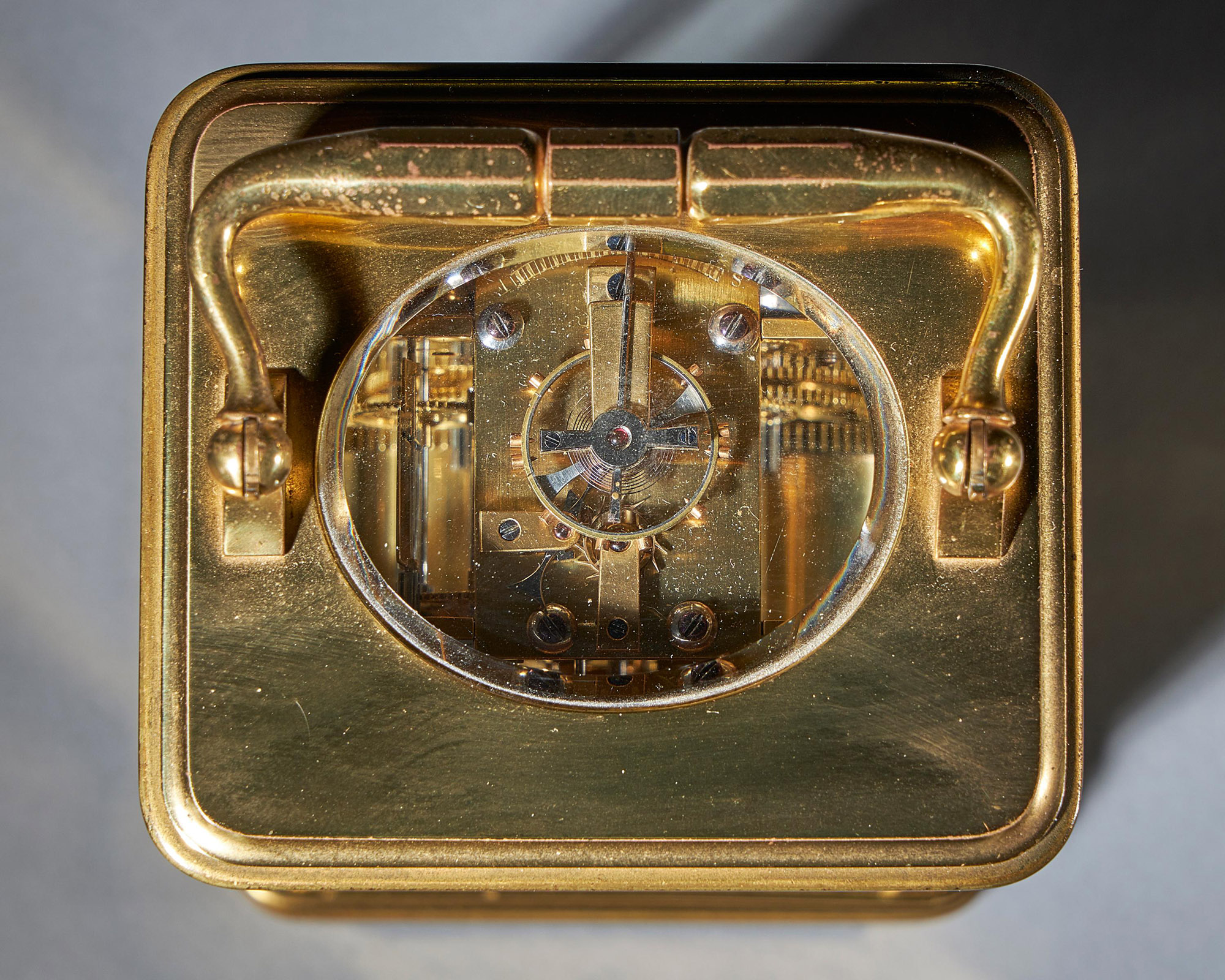 Striking 19th Century Carriage Clock with a Gilt-Brass Corniche Case by Grohé 8