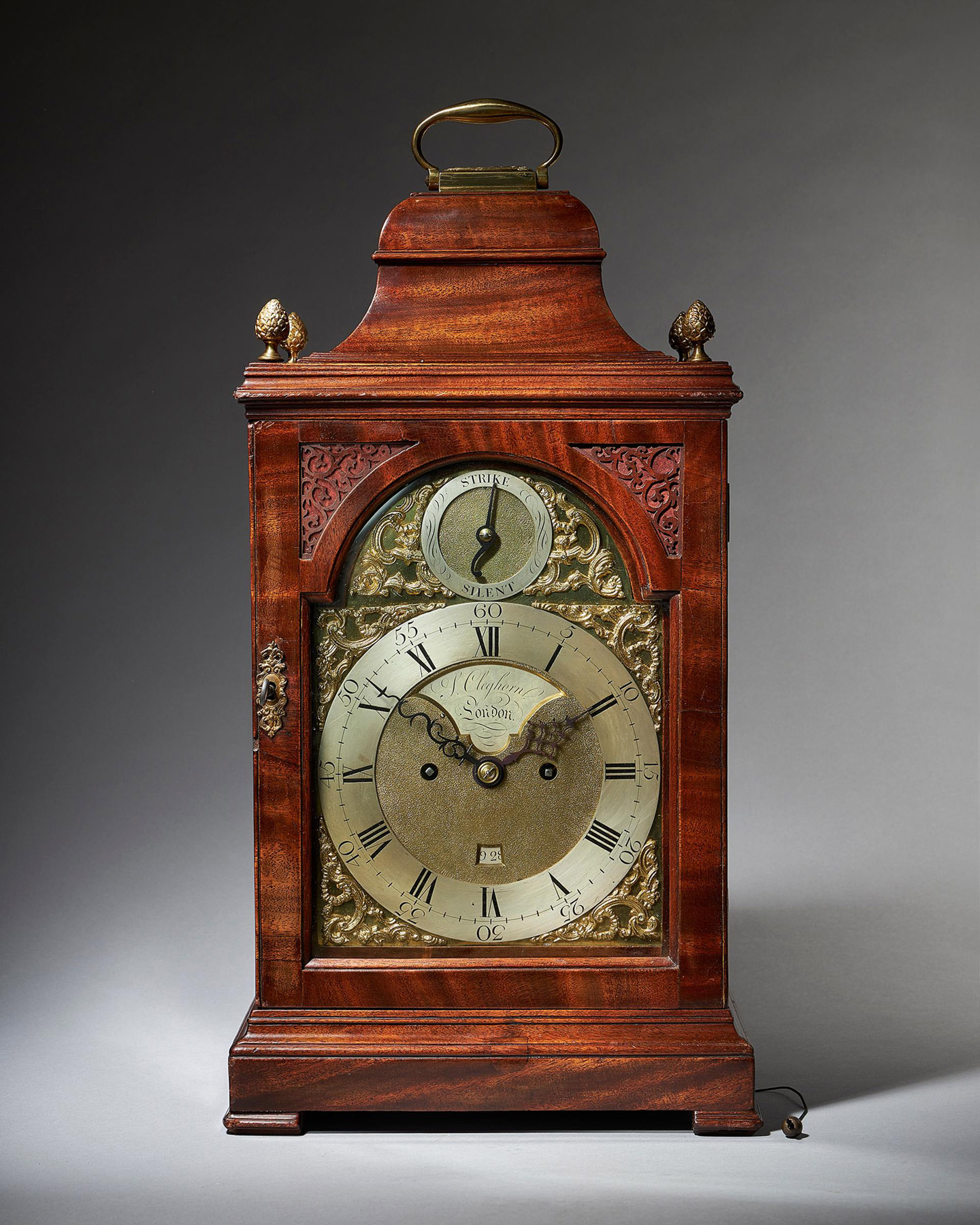 A Fine 18th Century Mahogany Eight Day Table Clock with Trip Quarter Repeat 1